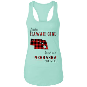 Just A Hawaii Girl Living In A Nebraska World T-Shirt - T-shirt Teezalo