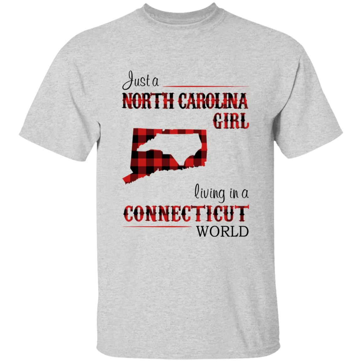 Just A North Carolina Girl Living In A Connecticut World T-shirt - T-shirt Born Live Plaid Red Teezalo
