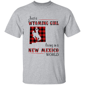 Just A Wyoming Girl Living In A New Mexico World T-shirt - T-shirt Born Live Plaid Red Teezalo