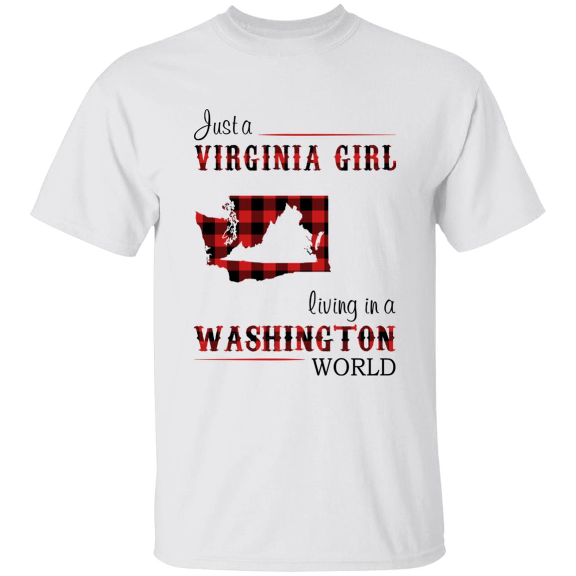 Just A Virginia Girl Living In A Washington World T-shirt - T-shirt Born Live Plaid Red Teezalo