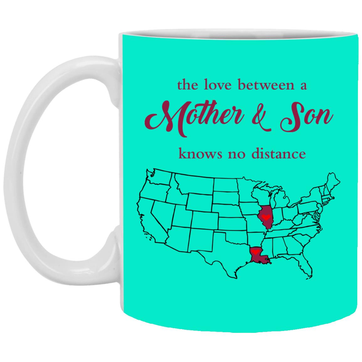 Illinois Louisiana The Love Between Mother And Son Mug - Mug Teezalo