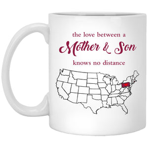 Rhode Island Pennsylvania The Love Between Mother And Son Mug - Mug Teezalo