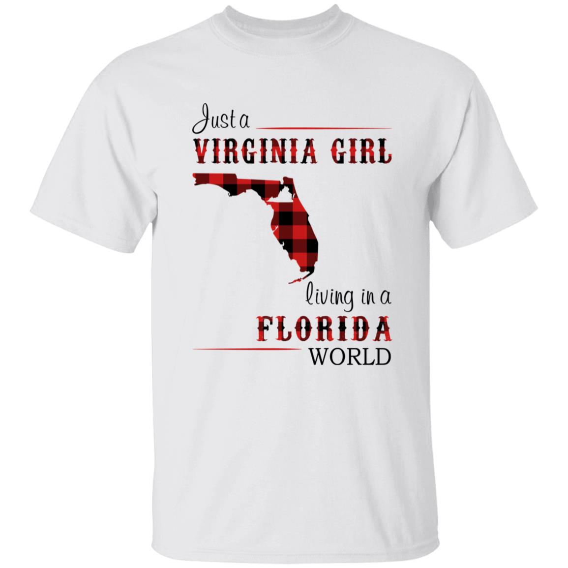 Just A Virginia Girl Living In A Florida World T-shirt - T-shirt Born Live Plaid Red Teezalo