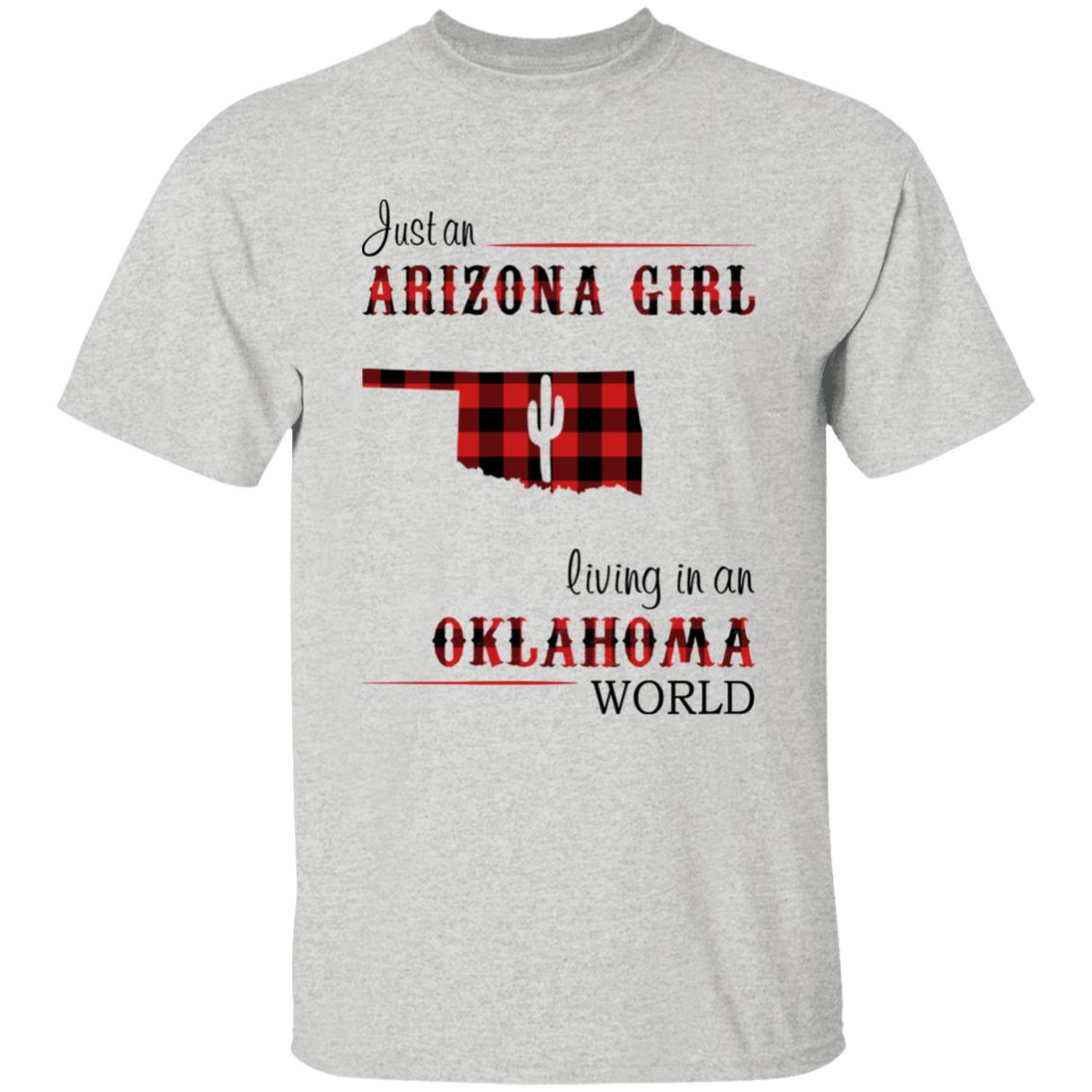 Just An Arizona Girl Living In An Oklahoma World T-shirt - T-shirt Born Live Plaid Red Teezalo