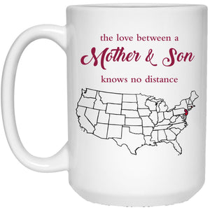 Rhode Island New Jersey The Love Between Mother And Son Mug - Mug Teezalo