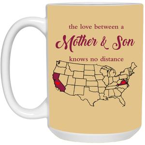 Virginia California The Love Mother And Son Mug - Mug Teezalo