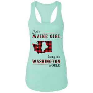 Just A Maine Girl Living In A Washington World T-Shirt - T-shirt Teezalo