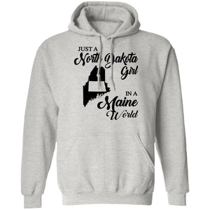Just A North Dakota Girl In A Maine World T Shirt - T-shirt Teezalo