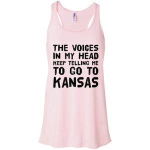 The Voices In My Head Telling Go To Kansas  T-Shirt - T-shirt Teezalo