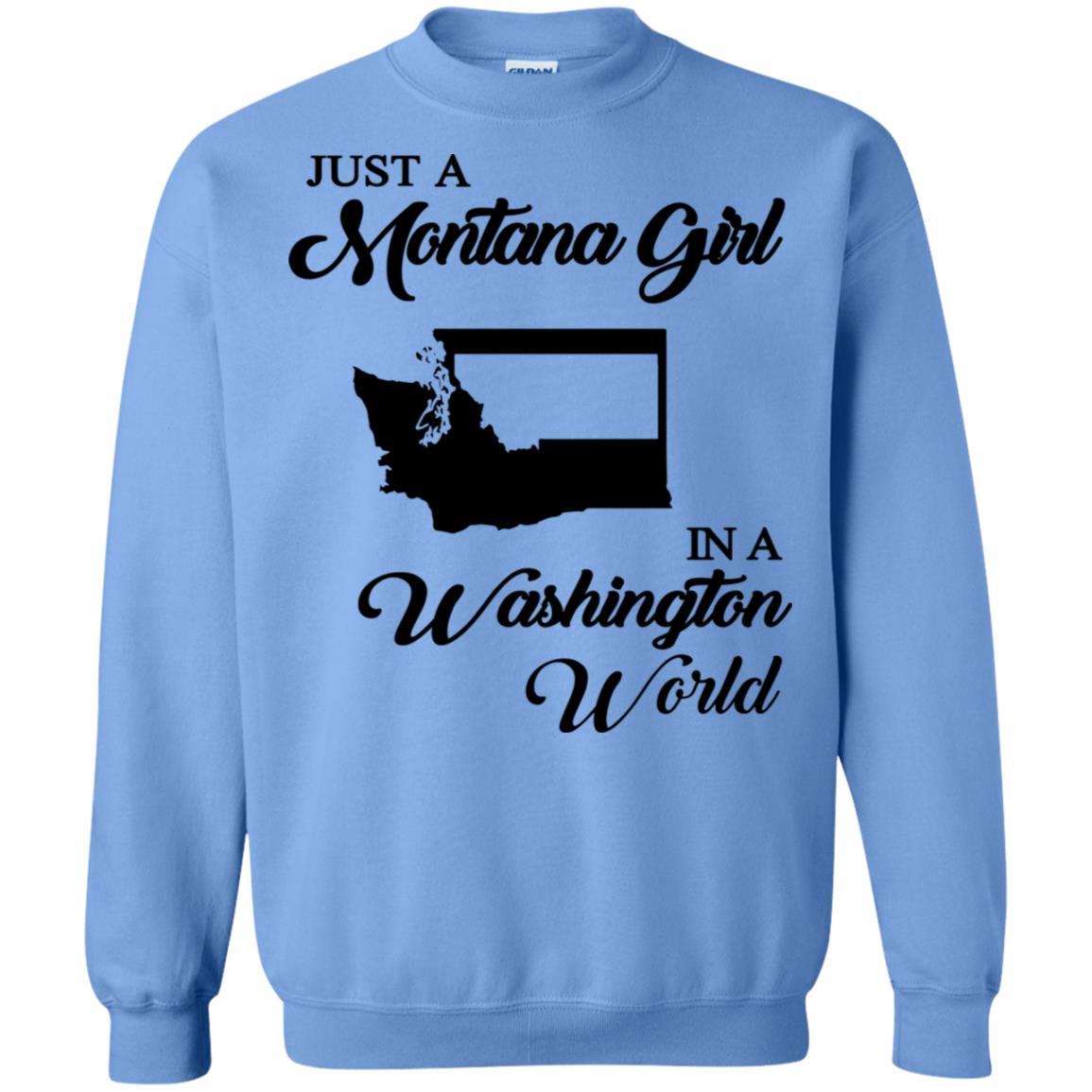 Just A Montana Girl In A Washington World T Shirt - T-shirt Teezalo