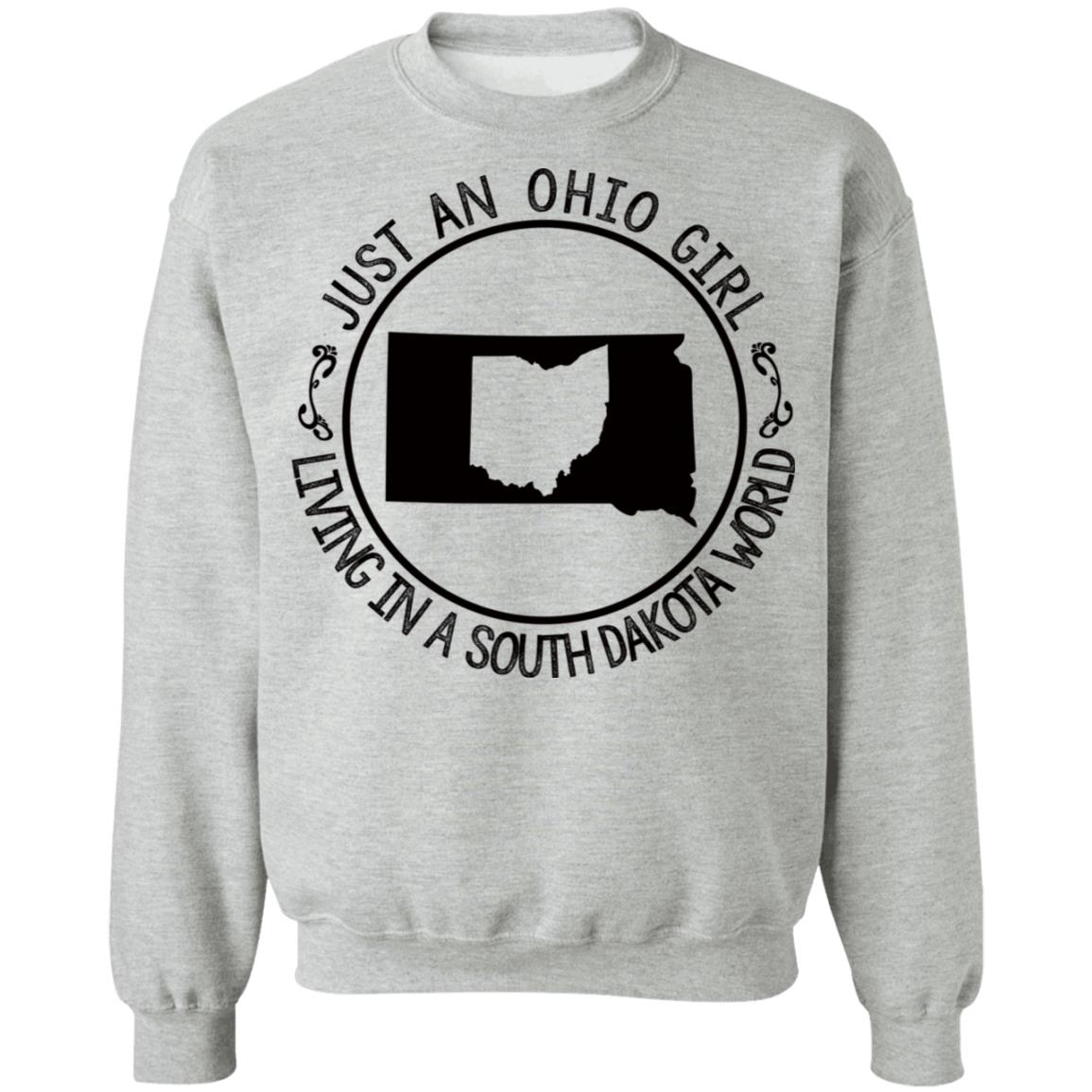 Ohio Girl In South Dakota World Hoodie - Hoodie Teezalo