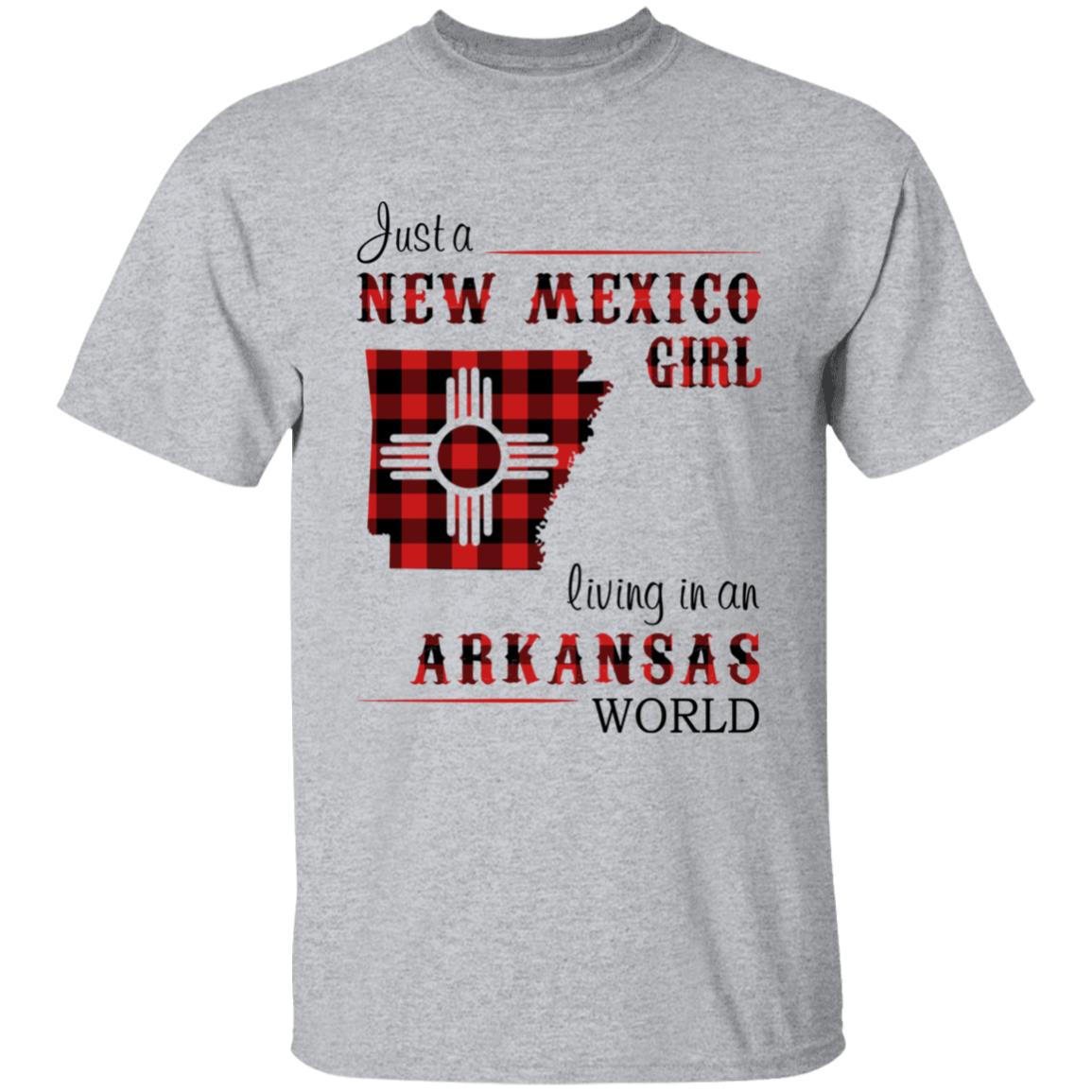 Just A New Mexico Girl Living In An Arkansas World T-shirt - T-shirt Born Live Plaid Red Teezalo
