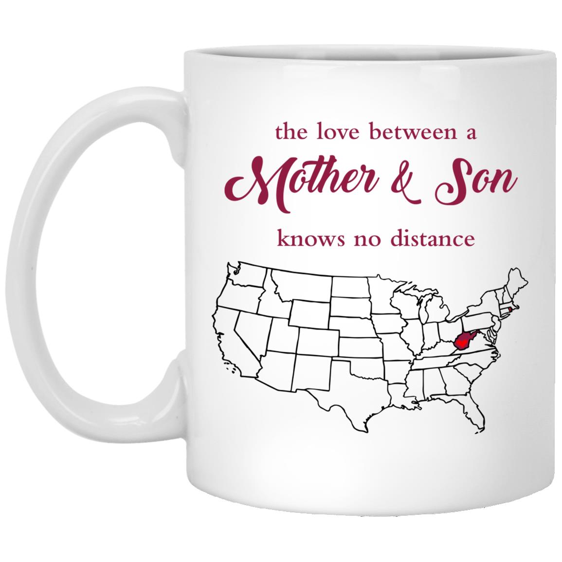 Rhode Island West Virginia The Love Between Mother And Son Mug - Mug Teezalo