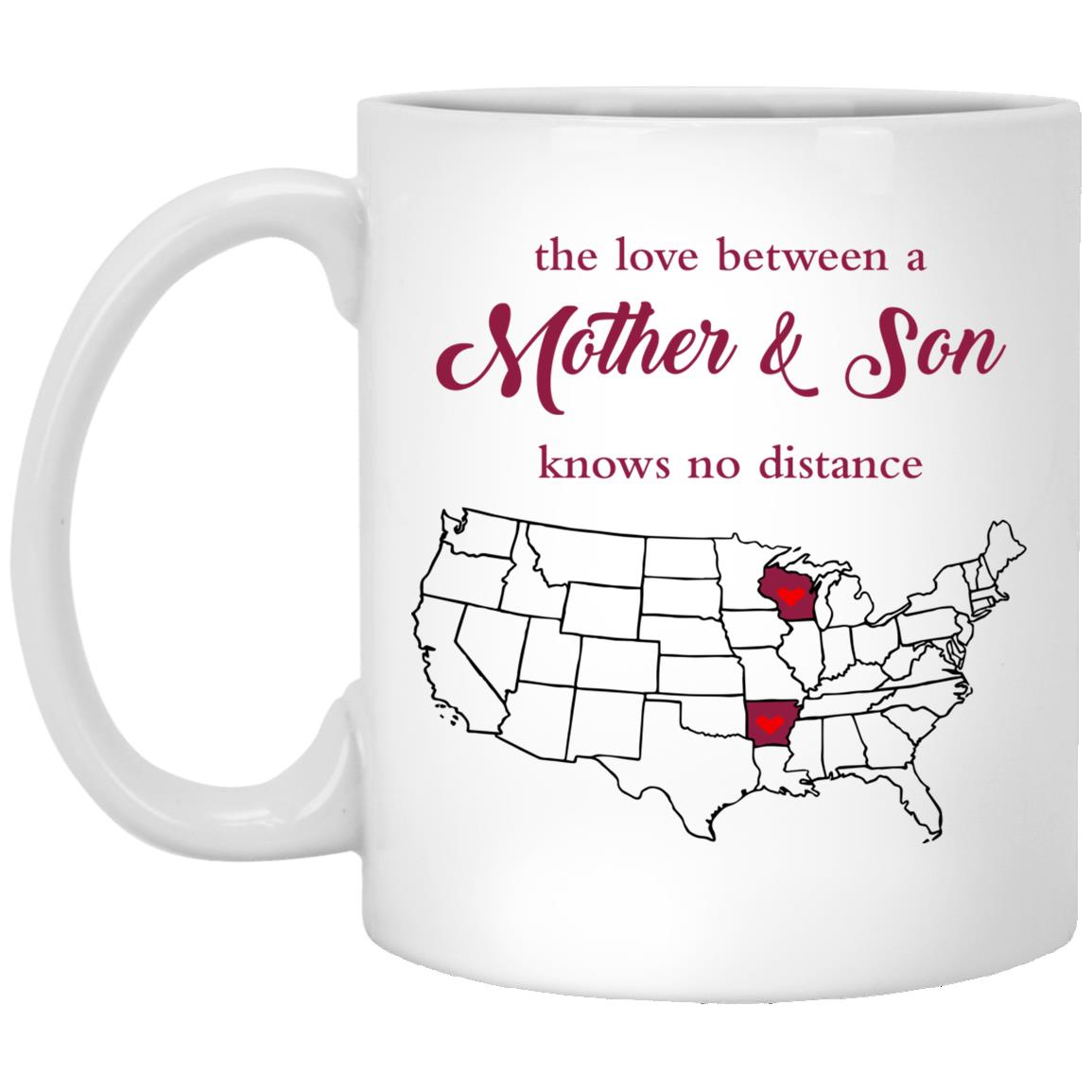 Arkansas Wisconsin The Love Between Mother And Son Mug - Mug Teezalo