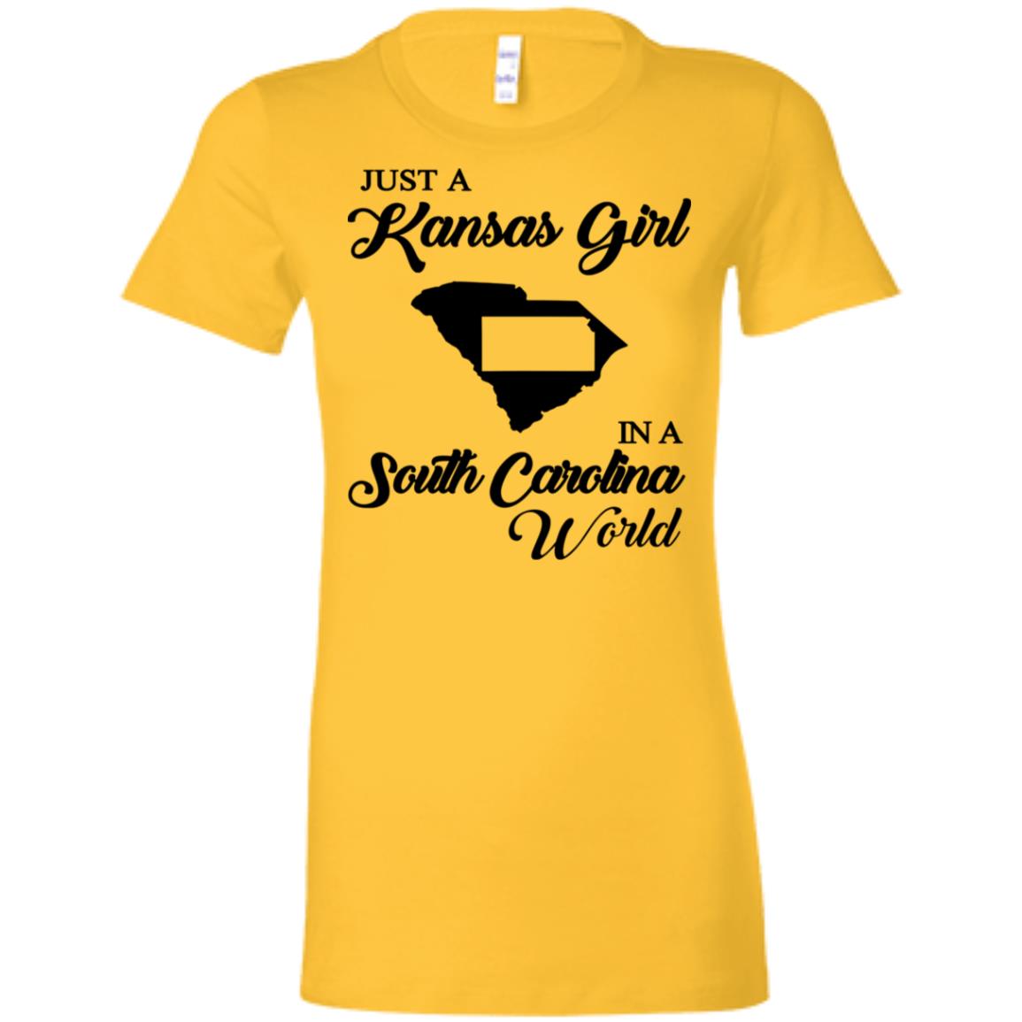 Just A Kansas Girl In A South Carolina World T-Shirt - T-shirt Teezalo