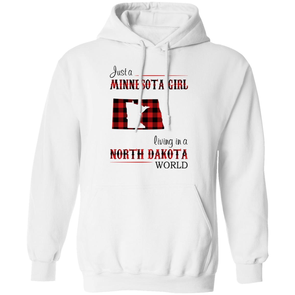 Just A Minnesota Girl Living In A North Dakota World T Shirt - T-shirt Teezalo