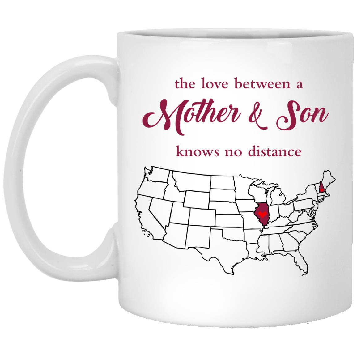 Illinois New Hampshire The Love Between Mother And Son Mug - Mug Teezalo