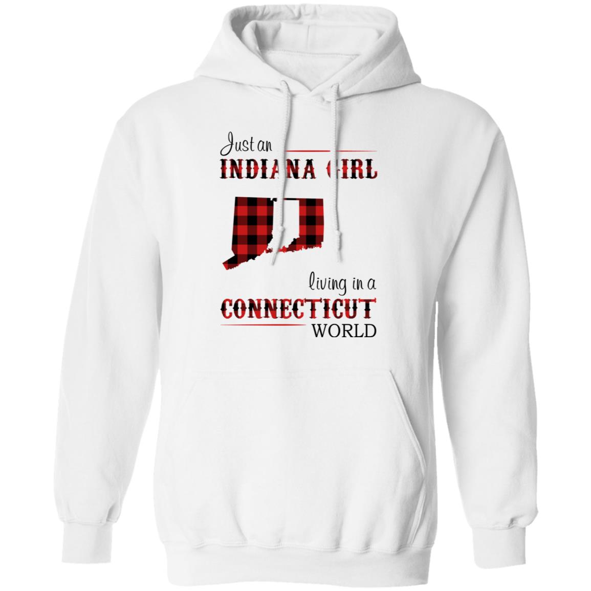 Just An Indiana Girl Living In A Connecticut World T- Shirt - T-shirt Born Live Plaid Red Teezalo