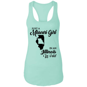 Just A Missouri Girl In An Illinois World T-Shirt - T-shirt Teezalo