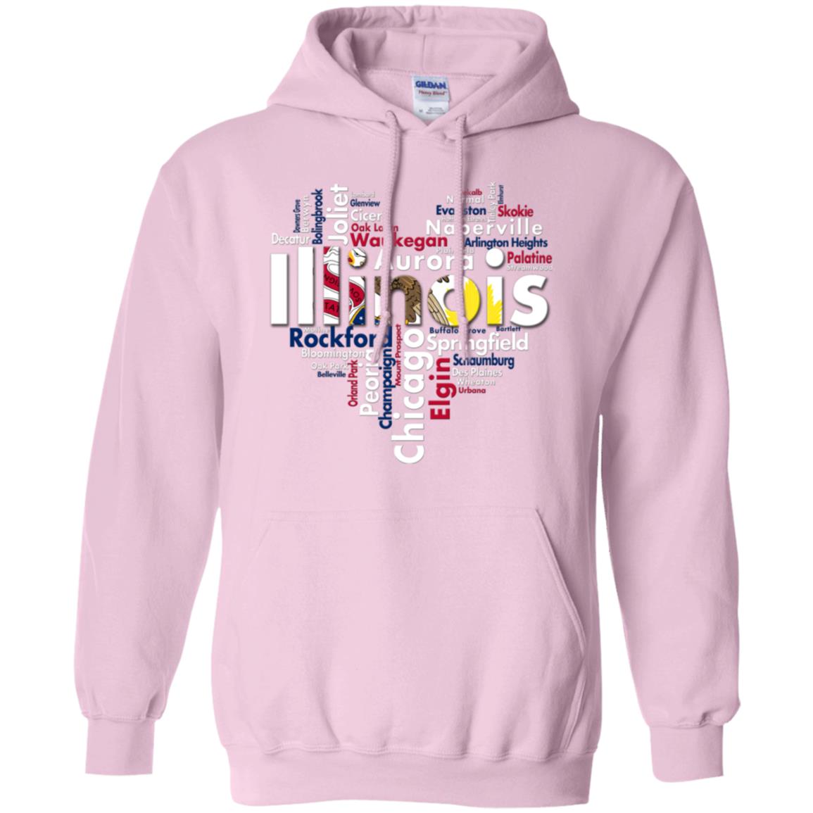 Illinois City Heart T-shirt - T-shirt Teezalo