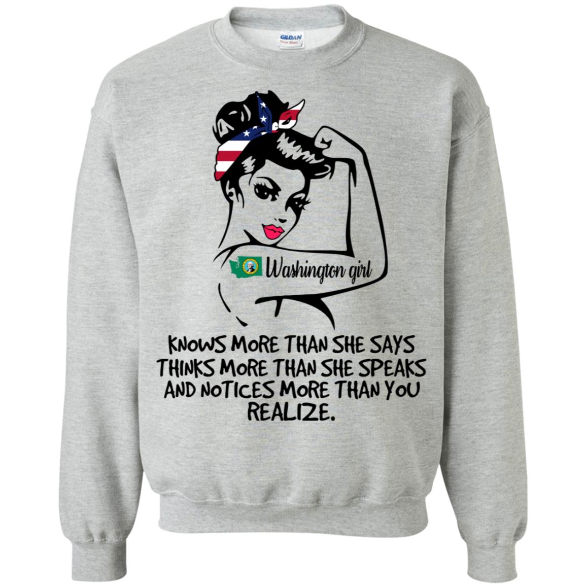 Washington Girl Knows More Than She Says Hoodie - Hoodie Teezalo