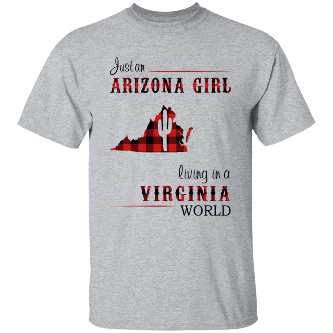 Just An Arizona Girl Living In A Virginia World T-shirt - T-shirt Born Live Plaid Red Teezalo