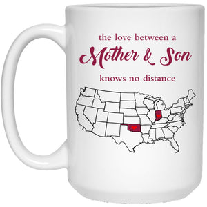 Oklahoma Indiana The Love Between Mother And Son Mug - Mug Teezalo
