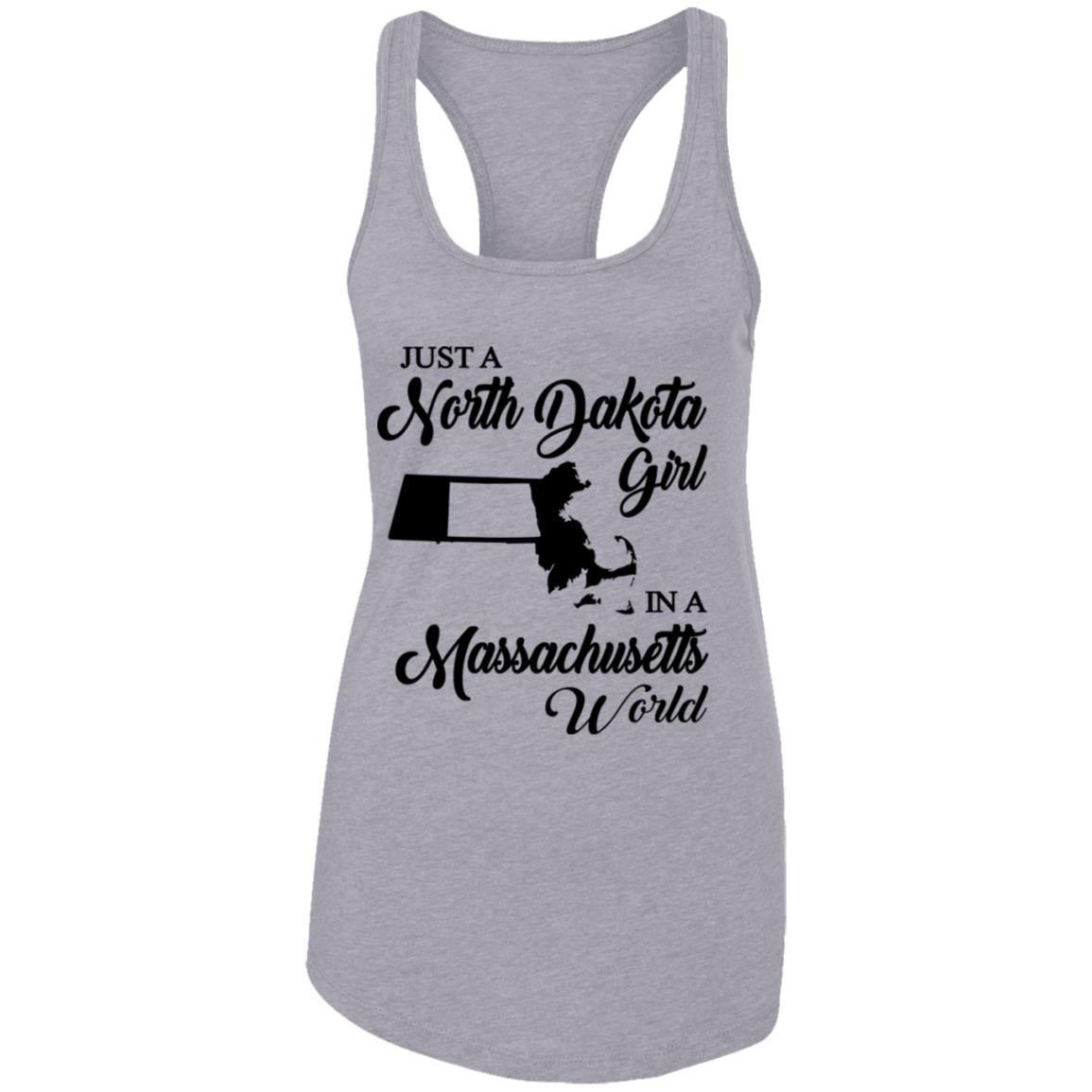Just A North Dakota Girl In A Massachusetts World T Shirt - T-shirt Teezalo