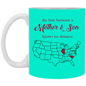 Illinois South Carolina The Love Between Mother And Son Mug - Mug Teezalo