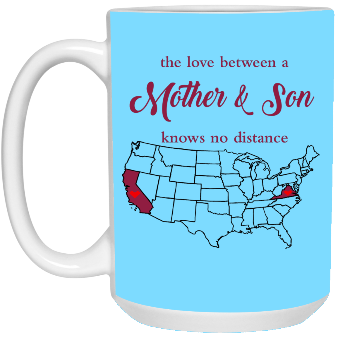 Virginia California The Love Mother And Son Mug - Mug Teezalo