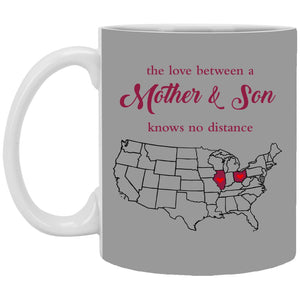 Illinois Ohio The Love Between Mother And Son Mug - Mug Teezalo