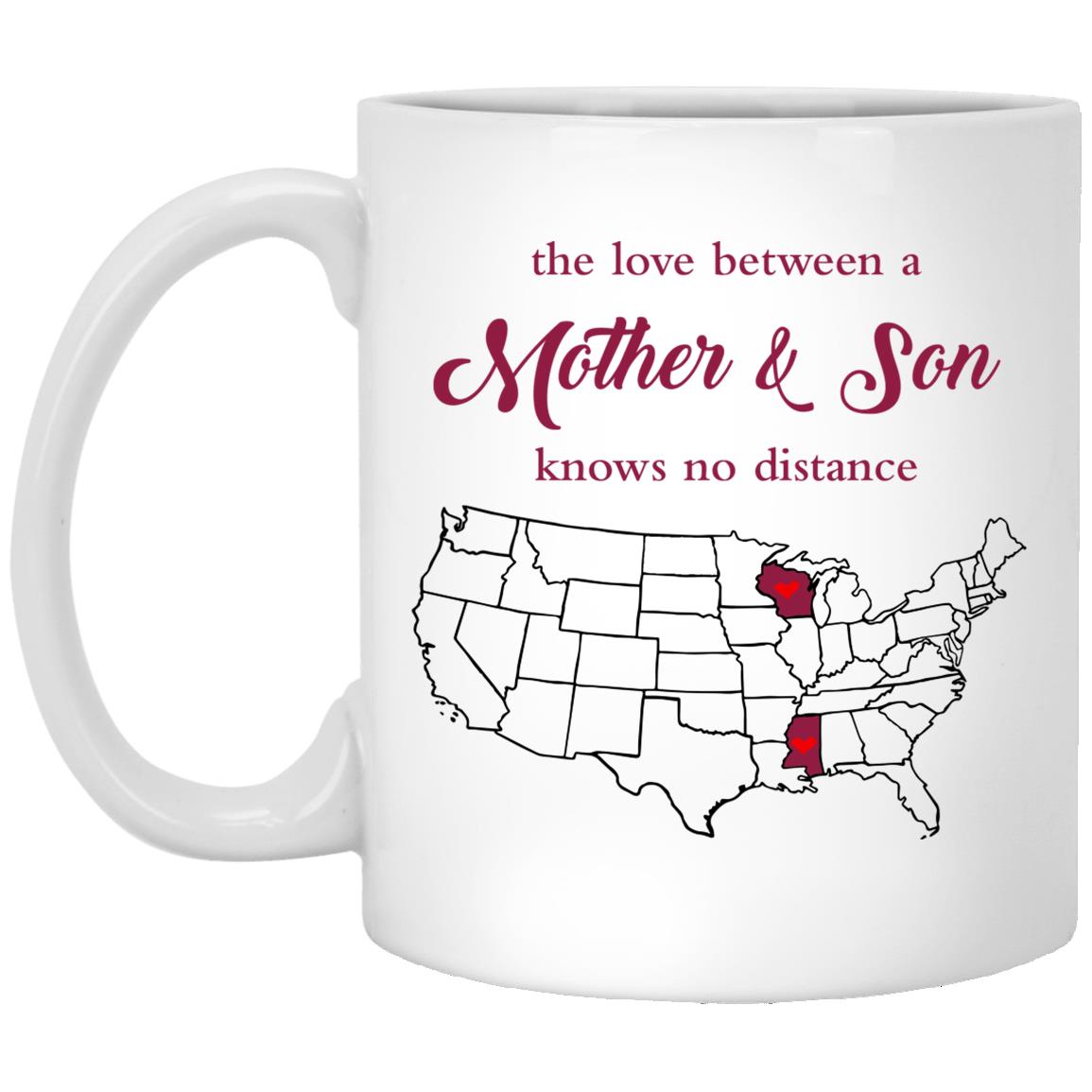 Mississippi Wisconsin The Love Between Mother And Son Mug - Mug Teezalo