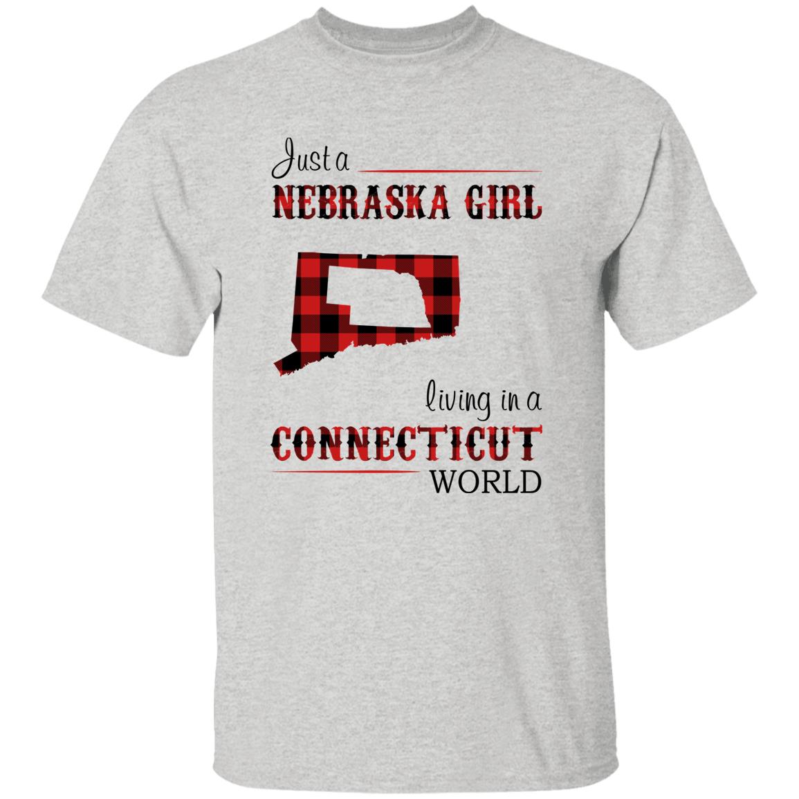 Just A Nebraska Girl Living In A Connecticut World T-shirt - T-shirt Born Live Plaid Red Teezalo