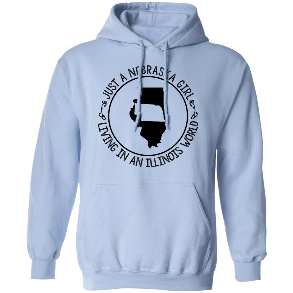 Nebraska Girl Living In Illinois World T-Shirt - T-shirt Teezalo