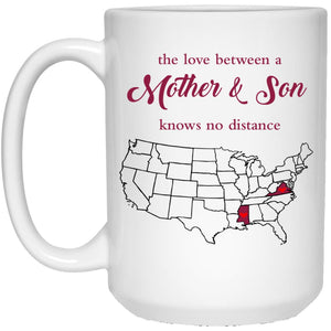 Virginia Mississippi The Love Between Mother And Son Mug - Mug Teezalo