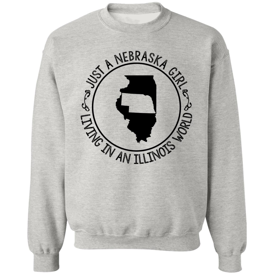 Nebraska Girl Living In Illinois World T-Shirt - T-shirt Teezalo