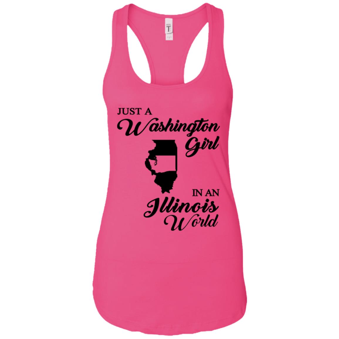 Just A Washington Girl In An Illinois World T-Shirt - T-shirt Teezalo