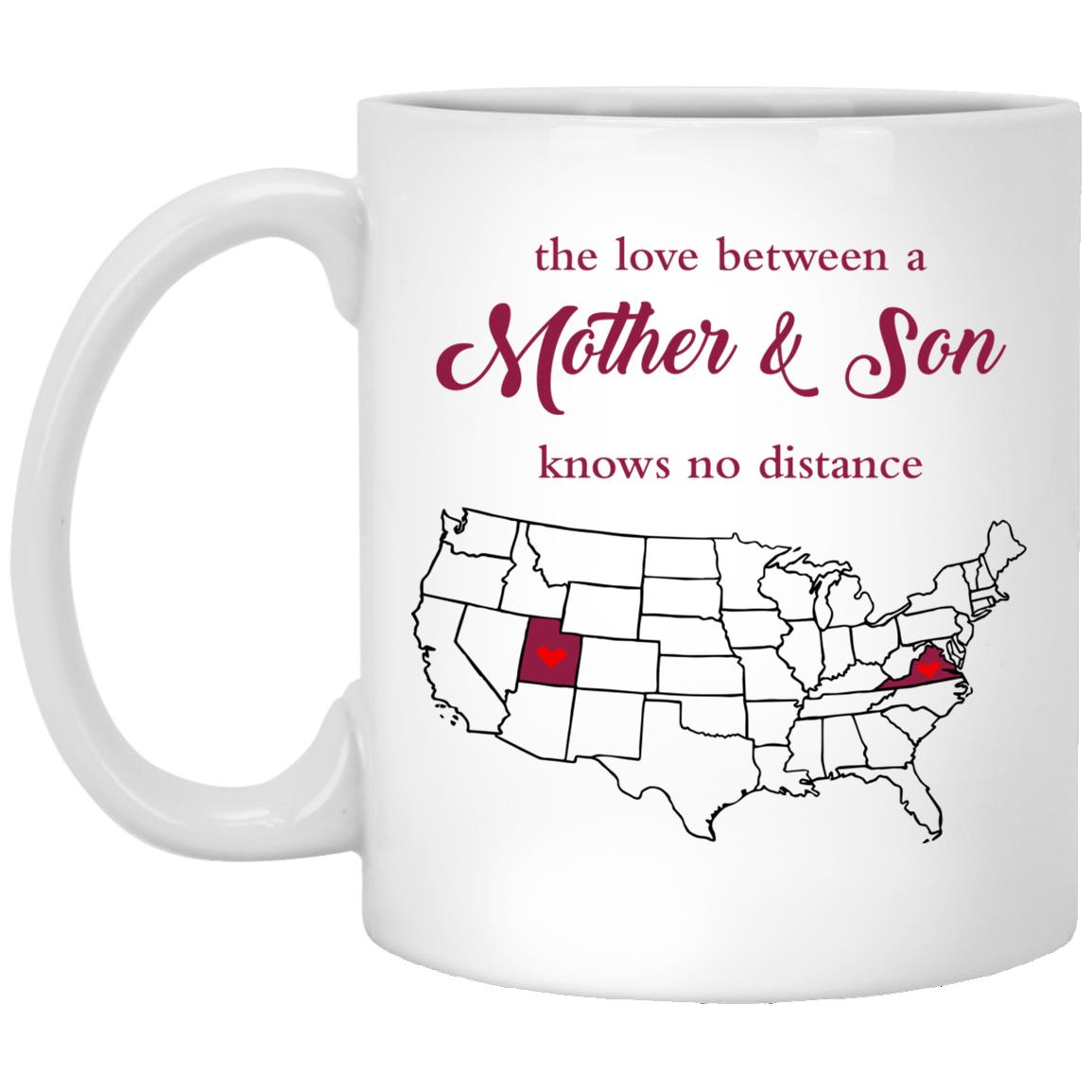 Virginia Utah The Love Between Mother And Son Mug - Mug Teezalo