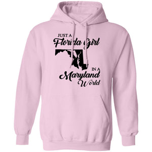 Just A Florida Girl In A Maryland World T-Shirt - T-Shirt Teezalo