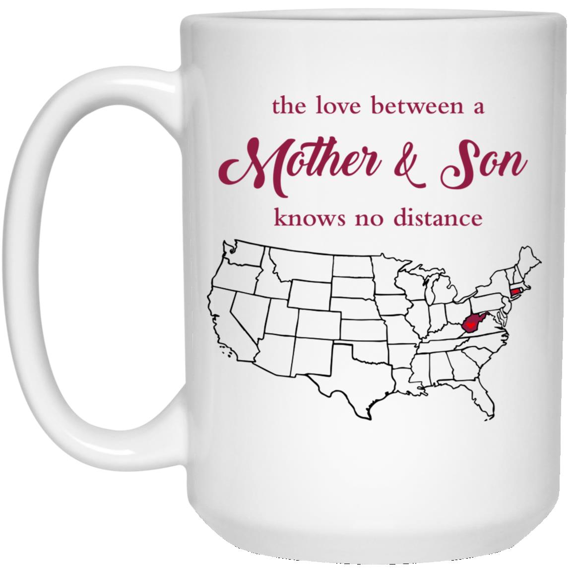 Connecticut West Virginia The Love Between Mother And Son Mug - Mug Teezalo