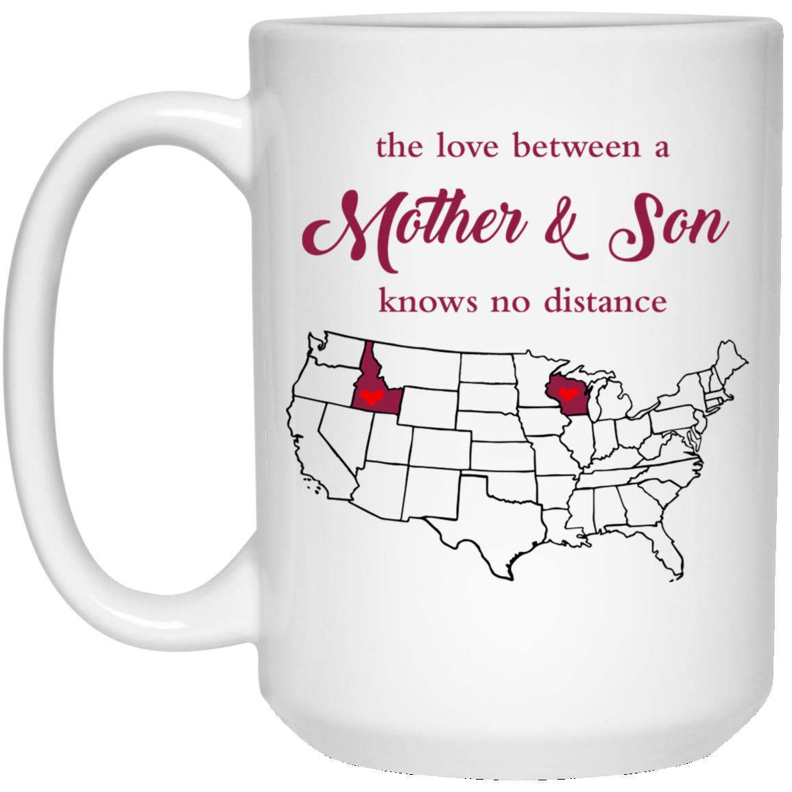 Wisconsin Idaho The Love Between Mother And Son Mug - Mug Teezalo