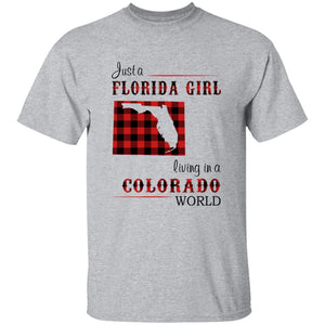 Just Florida Girl Living In A Colorado World T-shirt - T-shirt Born Live Plaid Red Teezalo