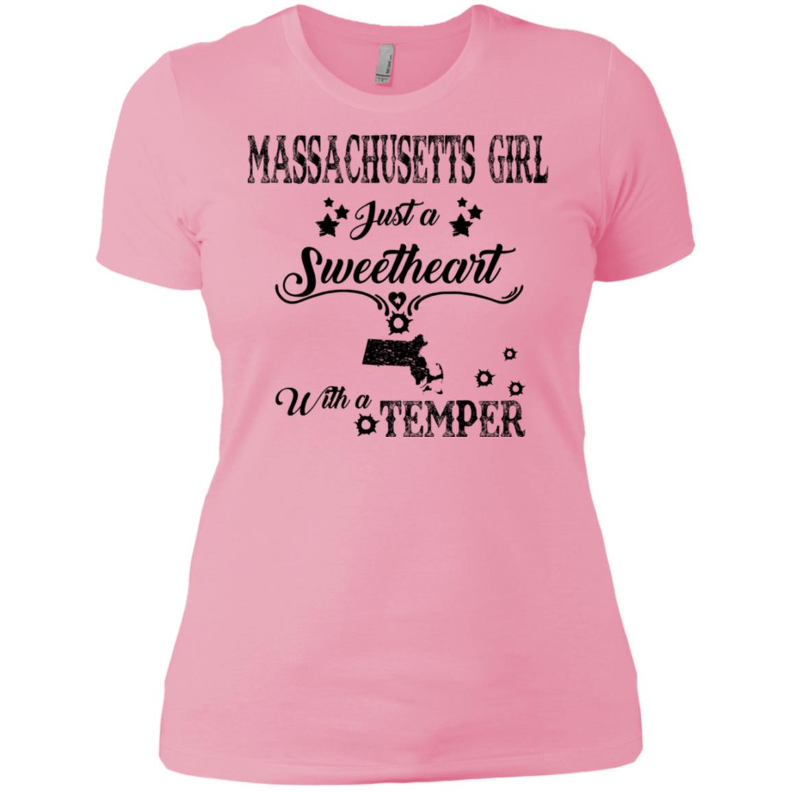 Massachusetts Girl Just Sweetheart With Temper T-shirt - T-shirt Teezalo