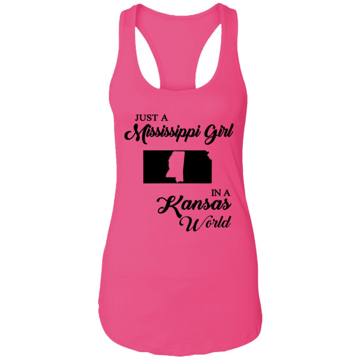 Just A Mississippi Girl In A Kansas World T-Shirt - T-shirt Teezalo