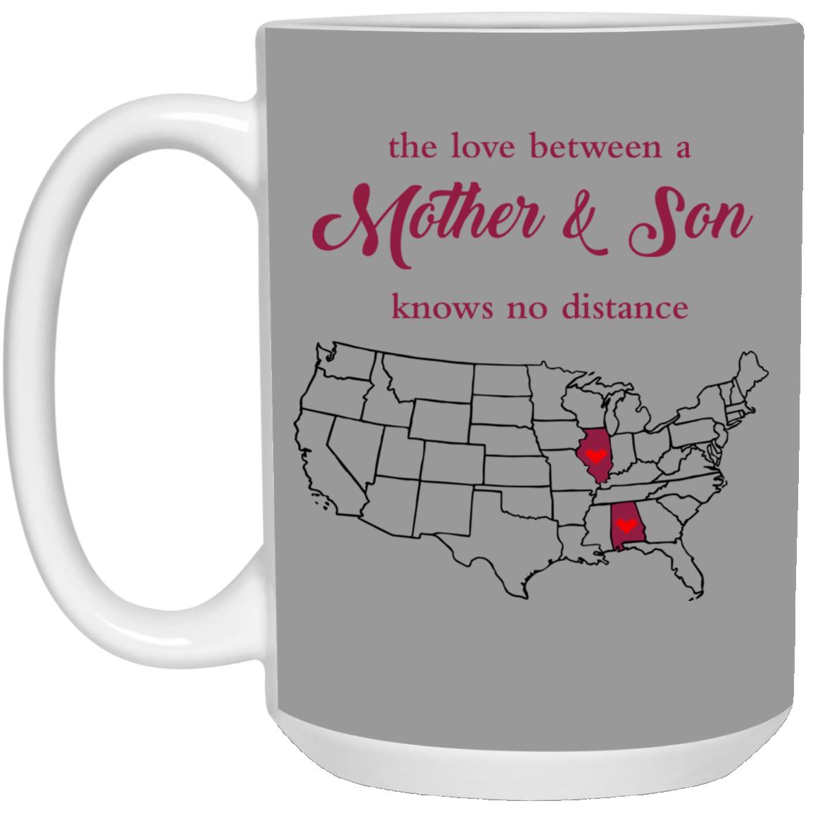 Illinois Alabama The Love Between Mother And Son Mug - Mug Teezalo