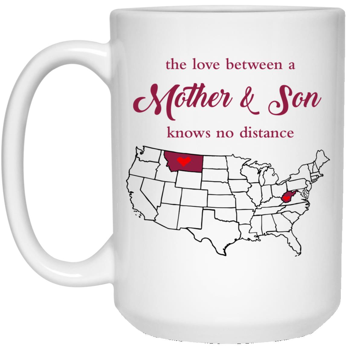 West Virginia Montana The Love Between Mother And Son Mug - Mug Teezalo