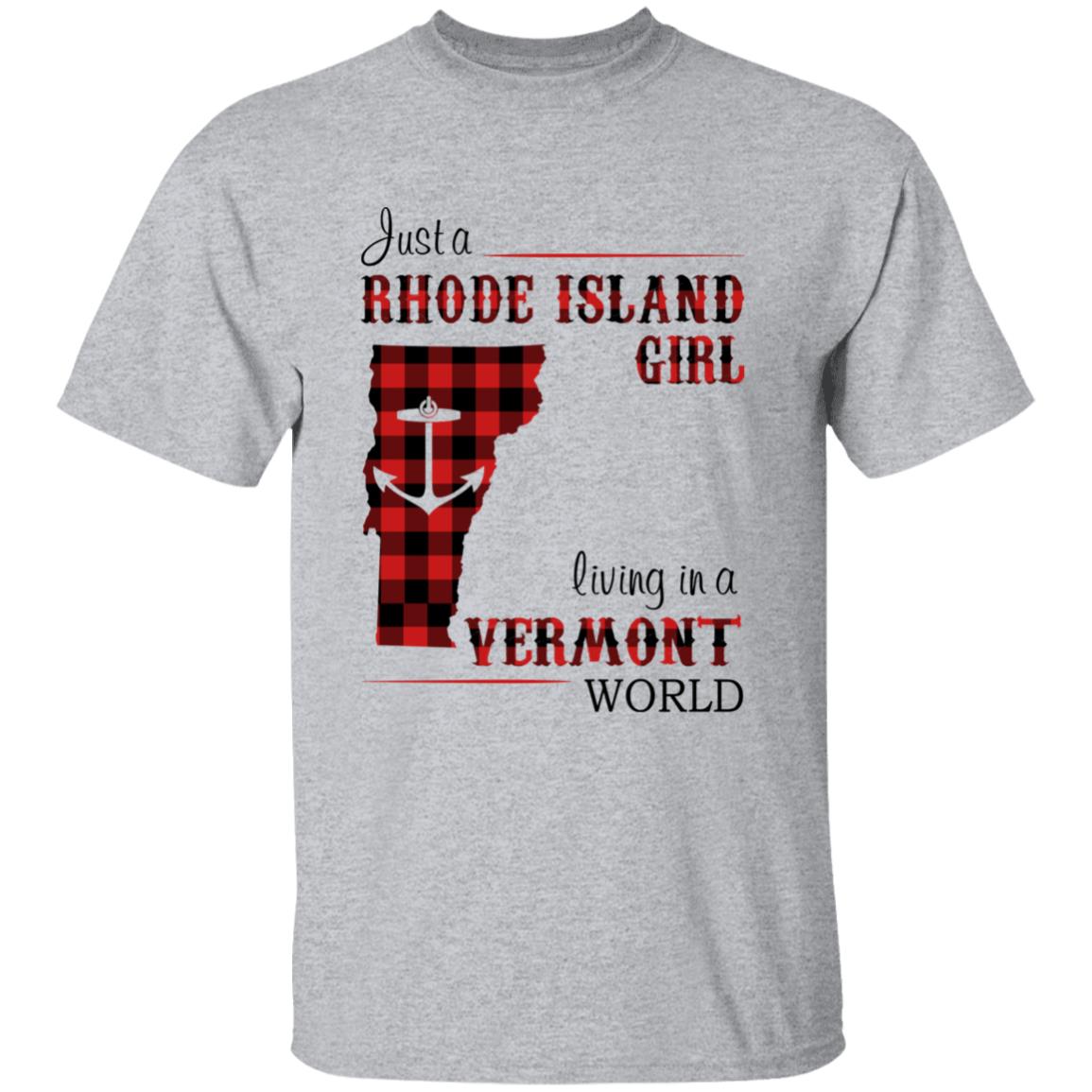 Just A Rhode Island Girl Living In A Vermont World T-shirt - T-shirt Born Live Plaid Red Teezalo