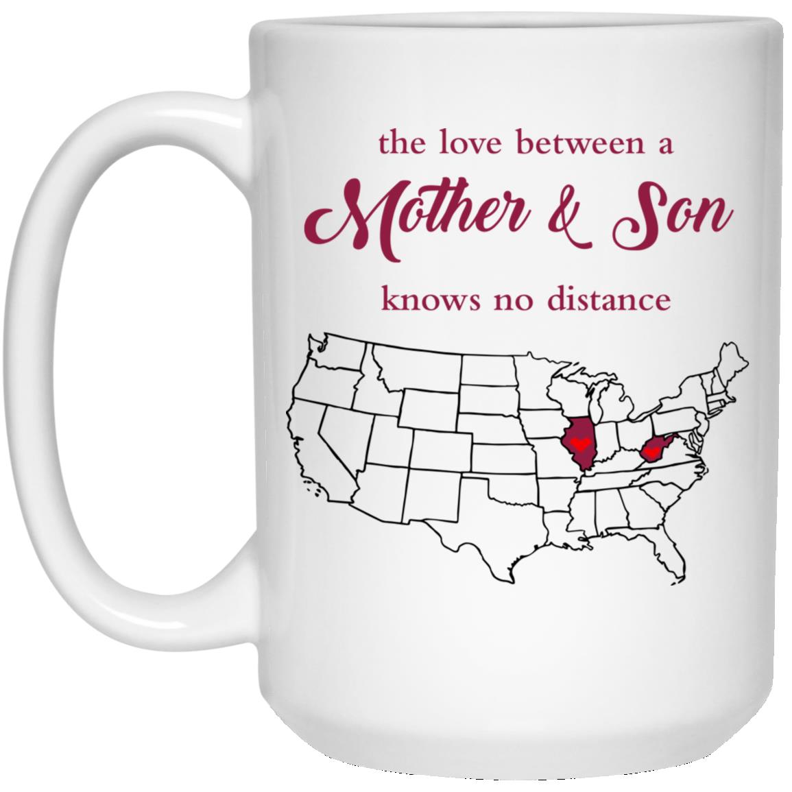 Illinois West Virginia The Love Between Mother And Son Mug - Mug Teezalo