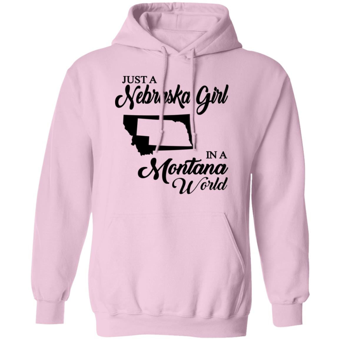 Just A Nebraska Girl In A Montana World T-Shirt - T-shirt Teezalo