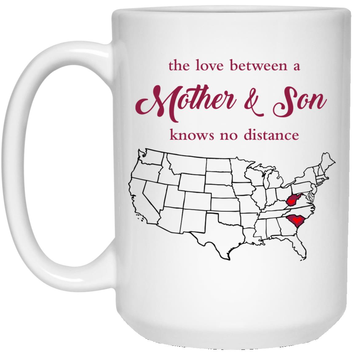 West Virginia South Carolina The Love Between Mother And Son Mug - Mug Teezalo